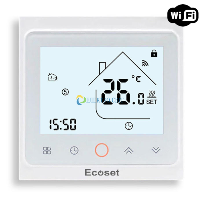 Терморегулятор Ecoset PWT 002 WIFI для теплого пола (Белый) 